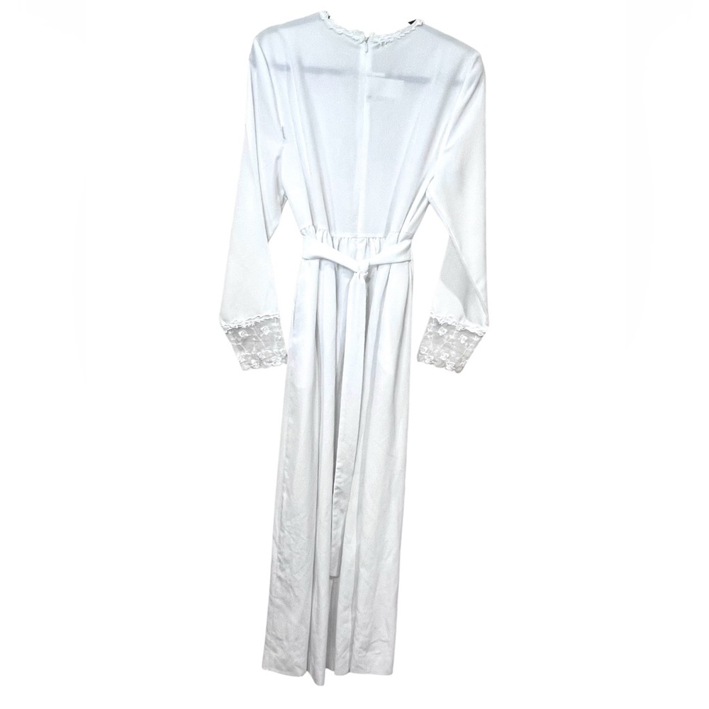 Vintage Elegant White Lace Trimmed Dress by California Dynasty - Picture 4 of 8